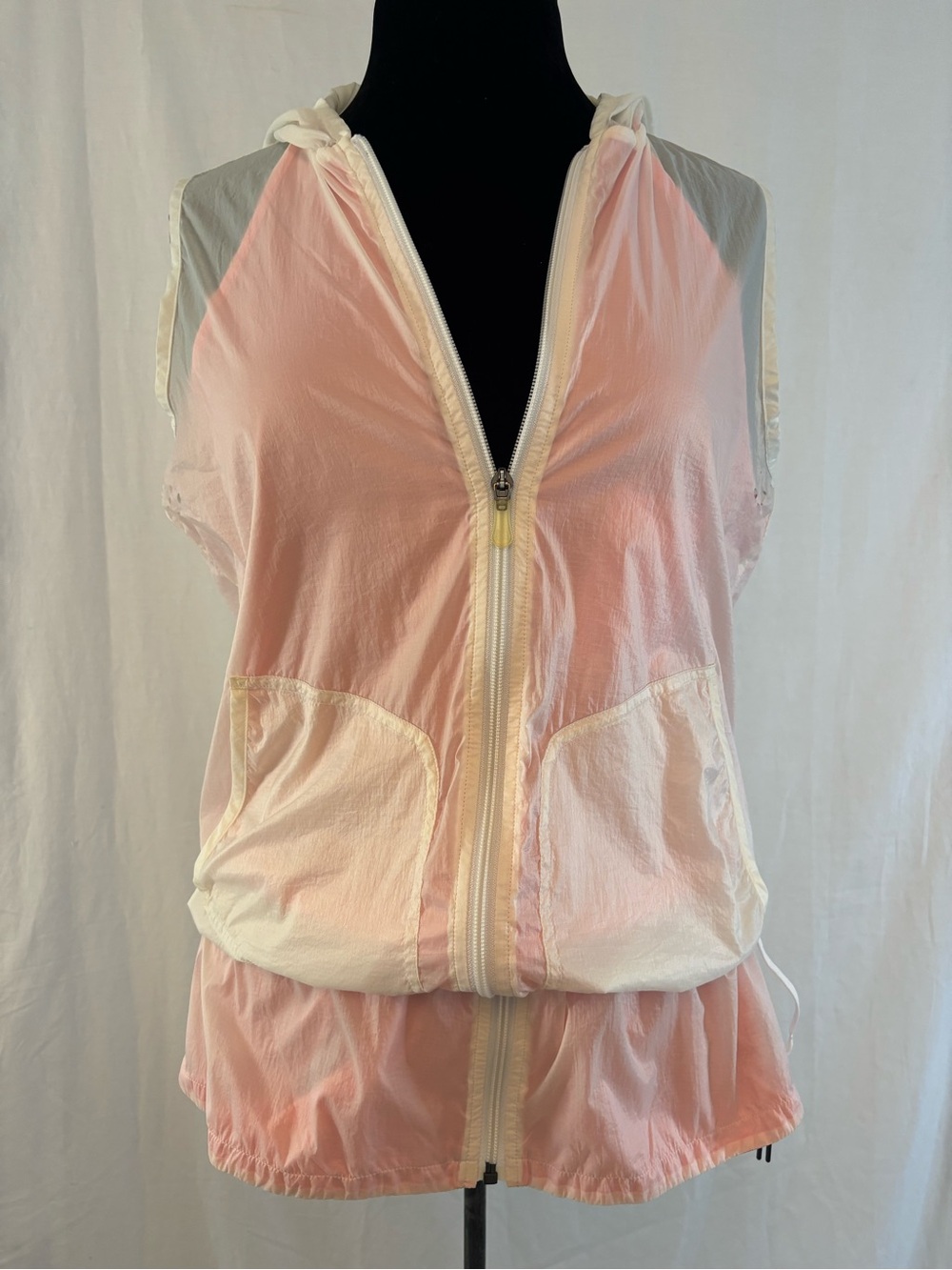 Adidas Y2K Pink Hooded Vest Athleisure Sporty Spice Mcbling Size XL